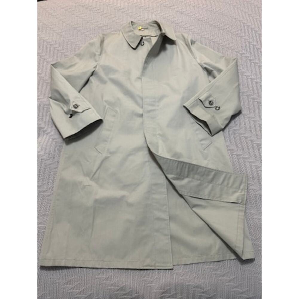 Vintage Koratron tan khaki trench coat size 42L